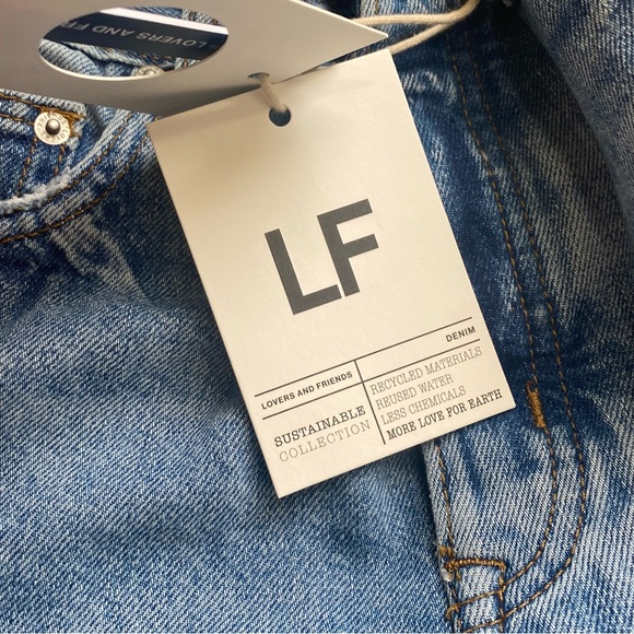 Lovers + Friends Devon High Waist Denim Cutoff Shorts in Islandia NWT - Picture 9 of 9